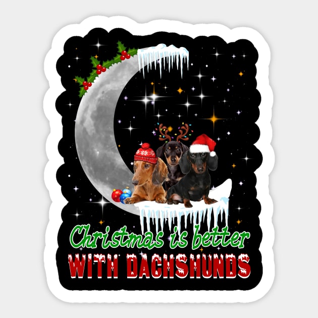 Christmas Is Better With Dachshunds Awesome Sticker by Dunnhlpp